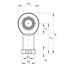 桿端軸承 GIL8-DO, 根據 DIN ISO 12 240-4 標準，帶左旋內螺紋，需維護