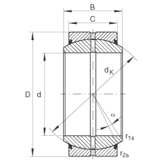 關節軸承 GE180-DO-2RS, 根據 DIN ISO 12 240-1 標準, 需維護，兩側唇密封