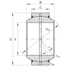 關節軸承 GE80-FO-2RS, 根據 DIN ISO 12 240-1 標準, 需維護，兩側唇密封