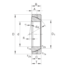角接觸關節軸承 GE120-SX, 根據 DIN ISO 12 240-2 標準，需維護