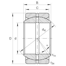 關節軸承 GE22-ZO, 根據 DIN ISO 12 240-1 標準，英制尺寸，需維護