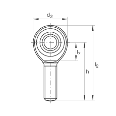 桿端軸承 GAKL14-PW, 根據 DIN ISO 12 240-4 標準，帶左旋外螺紋，需維護