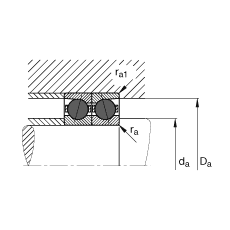 主軸軸承 HCB7004-C-T-P4S, 調節，成對或單元安裝，接觸角 α = 15°，陶瓷球，限制公差