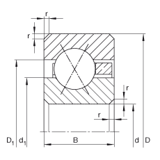 薄截面軸承 CSXA035, 四點接觸球軸承，類型X，運行溫度 -54°C 到 +120°C