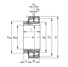 調心滾子軸承 23036-E1-K-TVPB + H3036, 根據 DIN 635-2 標準的主要尺寸, 帶錐孔和緊定套